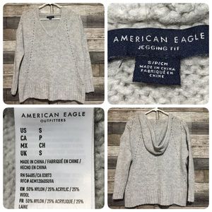 American Eagle Jegging Fit Hooded Sweater Women’s S Heather Gray
